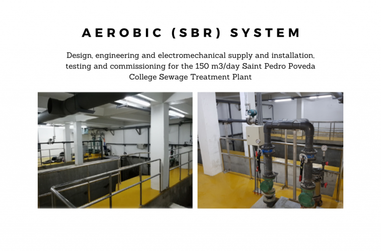 Sewage treatment plant showing aerobic system including mechanical equipment and instruments